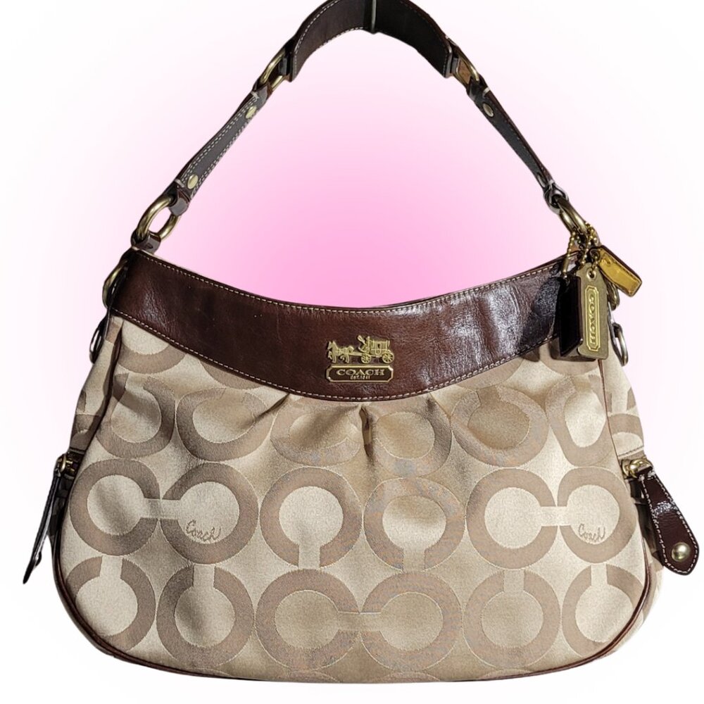 COACH MADISON OP ART AUDREY SATCHEL PURSE BAG VTG EUC CLEAN!